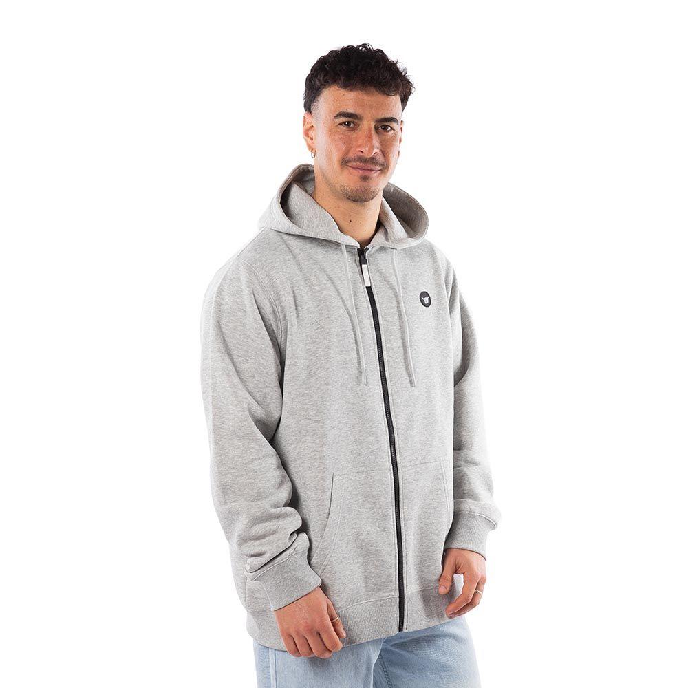 Polerón Hombre Hang Loose Full Zipper Melange Light Gray Essencial-2