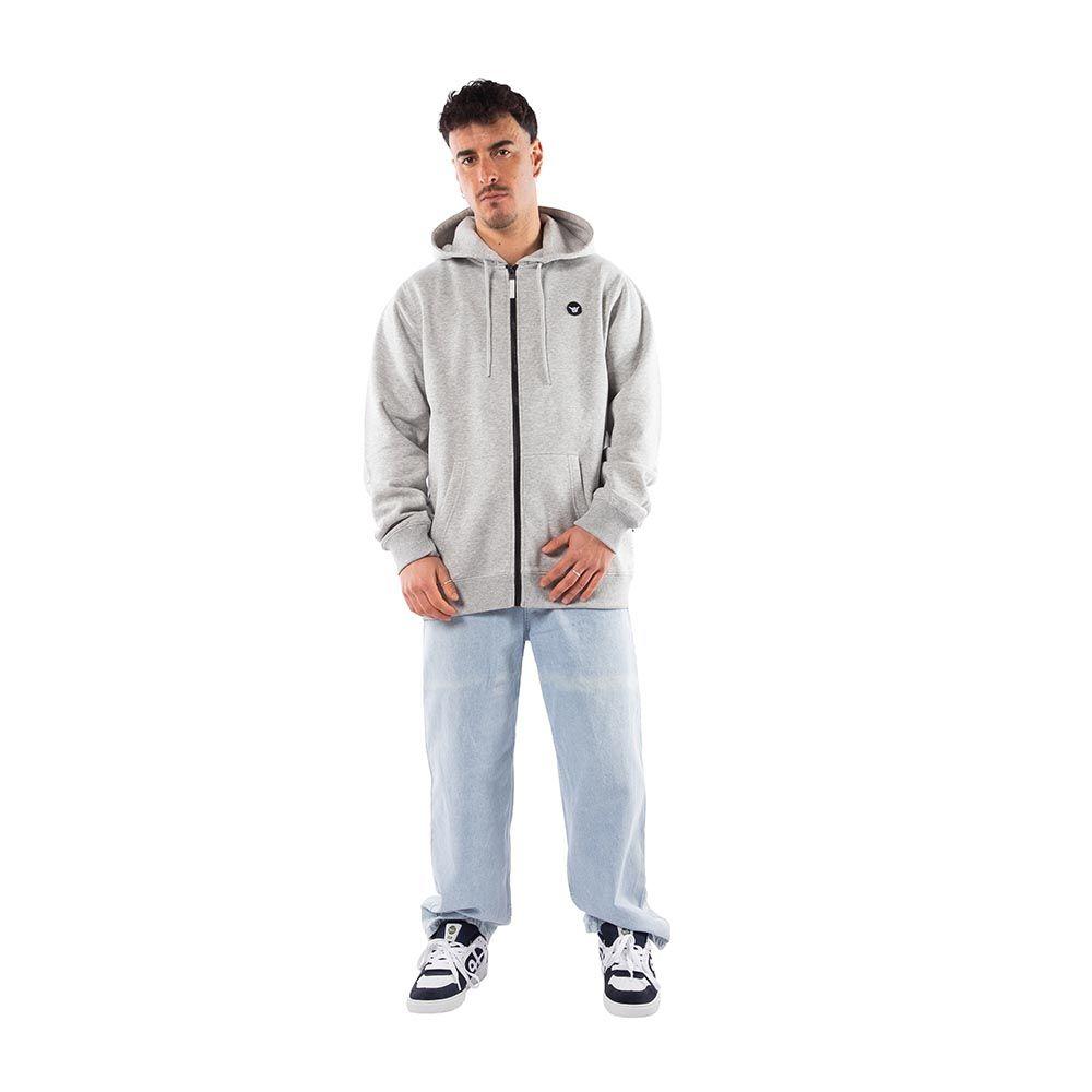 Polerón Hombre Hang Loose Full Zipper Melange Light Gray Essencial-4