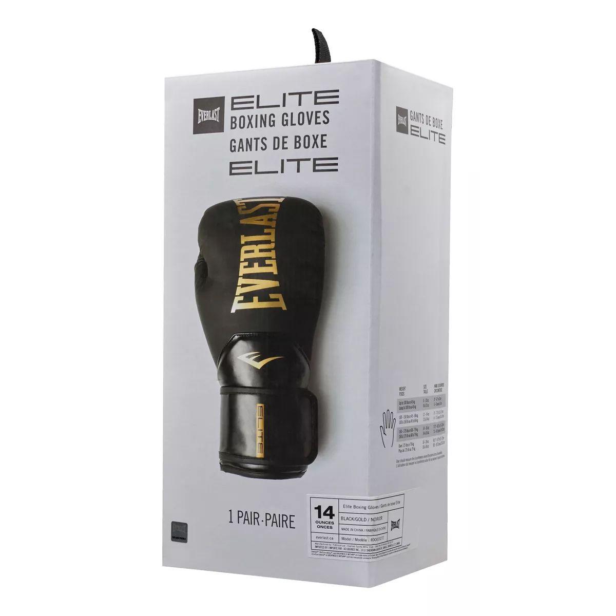 Guantes Box Everlast Elite 2 Negro Dorado-3