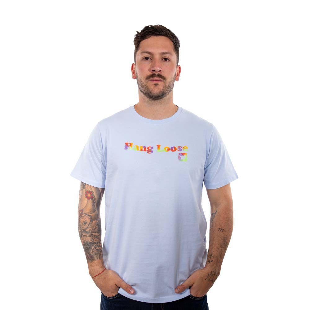 Polera Manga Corta Hombre Spray Celeste Hang Loose-0