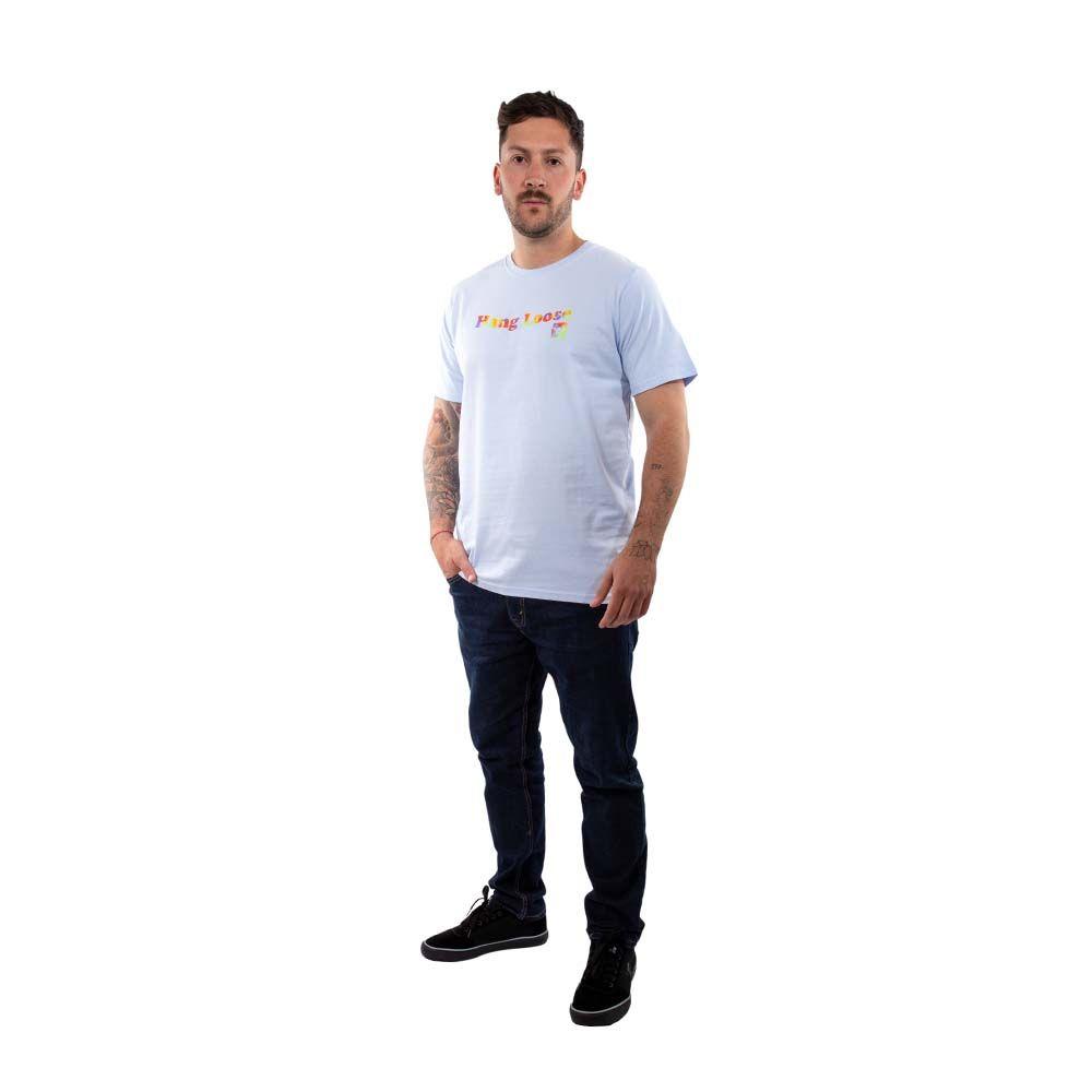 Polera Manga Corta Hombre Spray Celeste Hang Loose-5