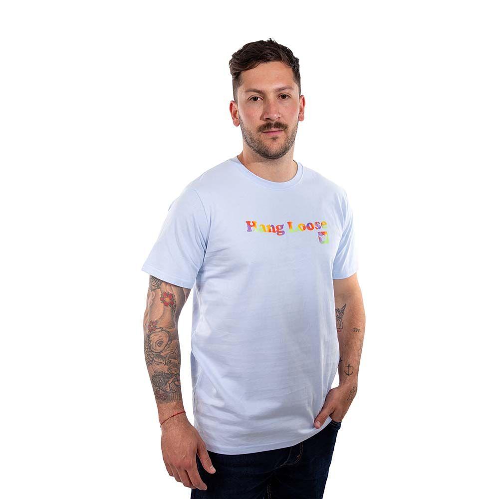 Polera Manga Corta Hombre Spray Celeste Hang Loose-3