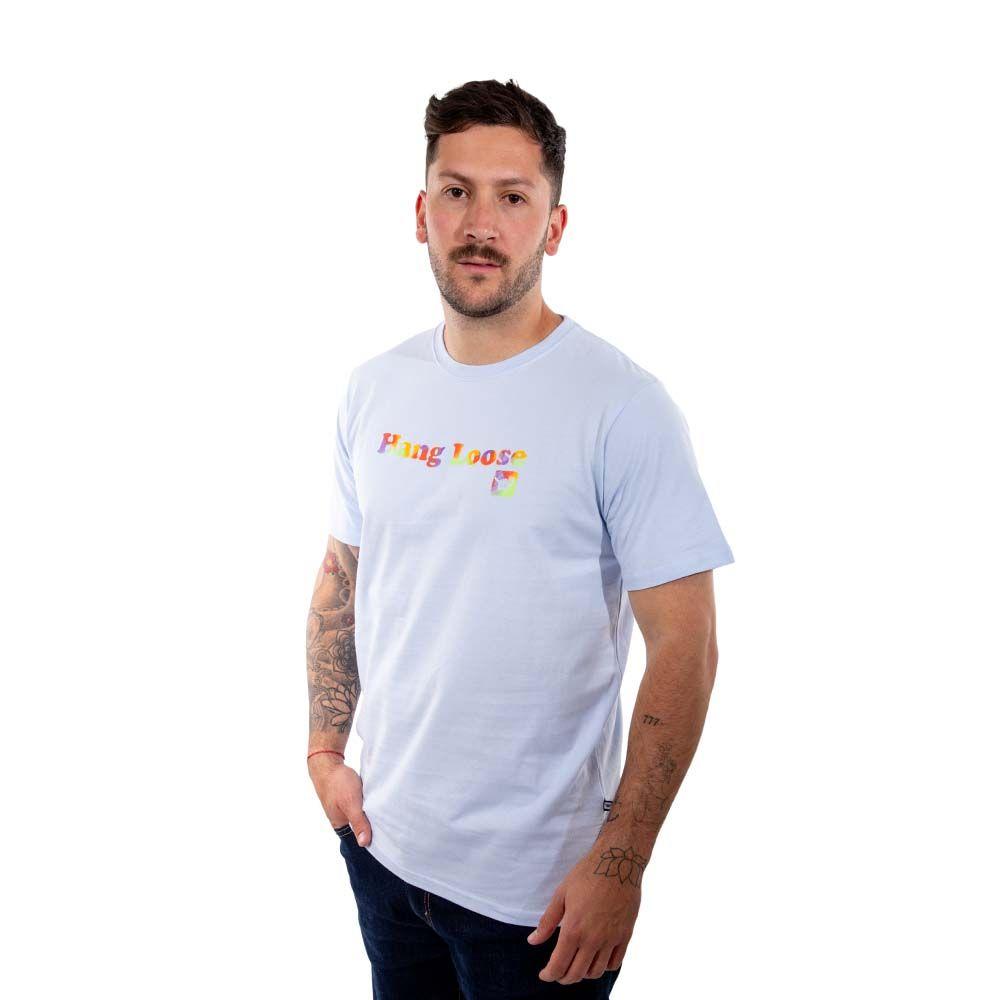 Polera Manga Corta Hombre Spray Celeste Hang Loose-4