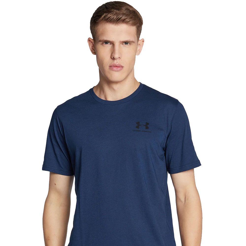 Polera Manga Corta Lifestyle Hombre Under Armour Azul-2