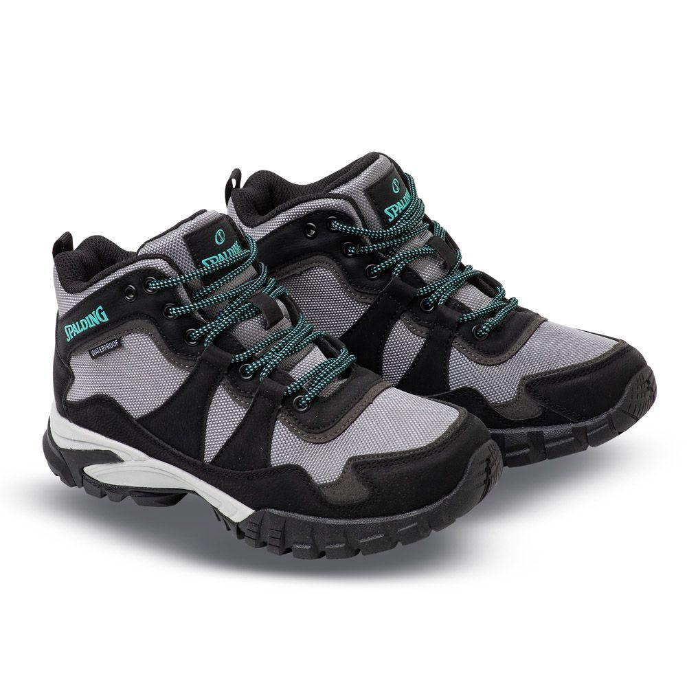Zapatillas Outdoor Waterproof Mujer Hiker Negro Gris Spalding-4