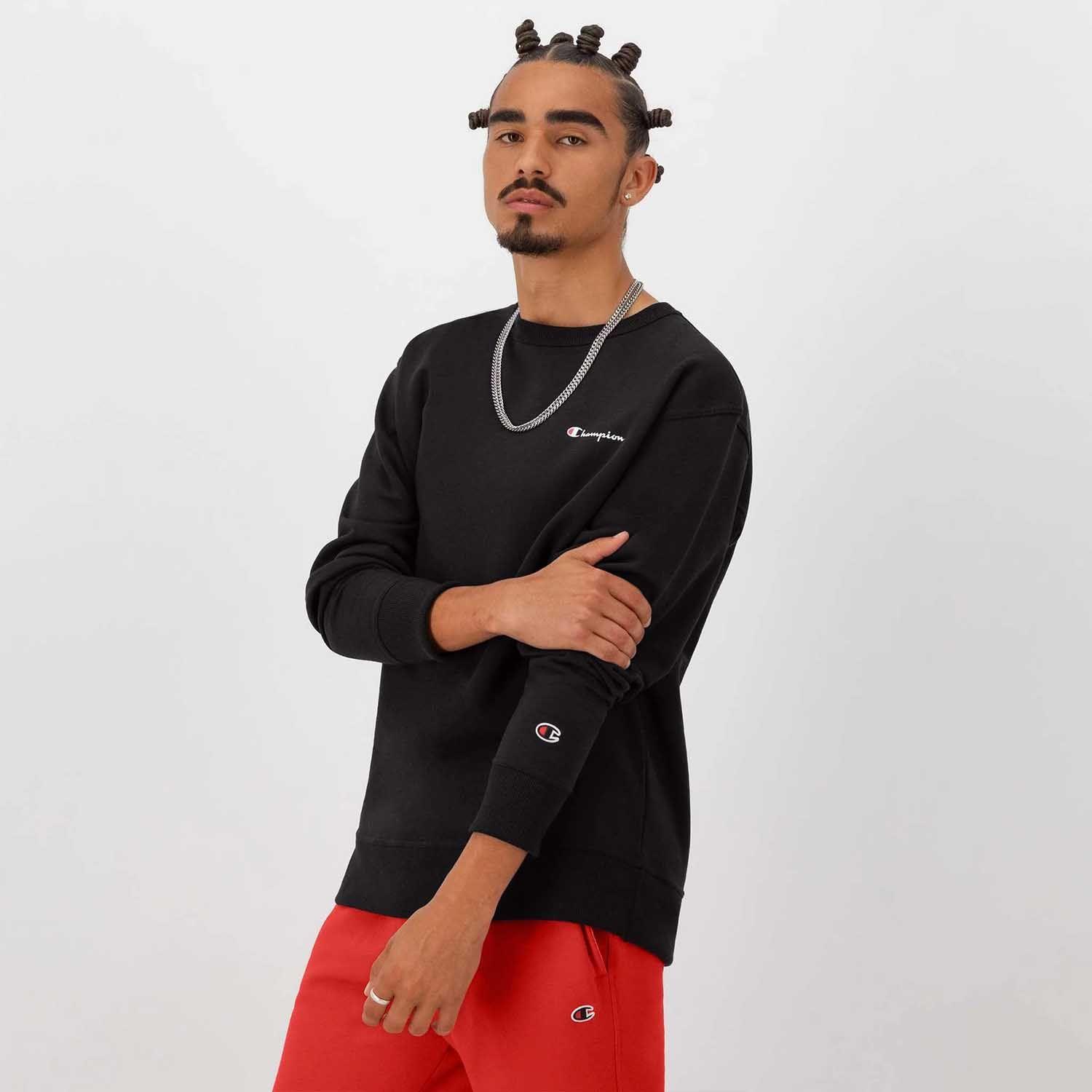 Poleron Hombre Champion Crew Negro-2