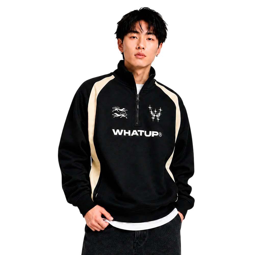 Polerón WhatUp Hombre Half Zip Black Core-0