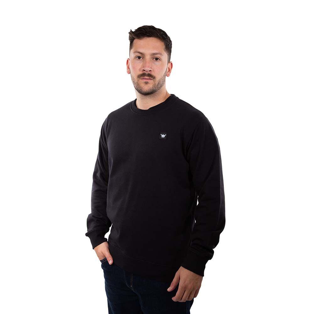 Poleron Hombre Crew Neck Minilogo Negro Hang Loose-4