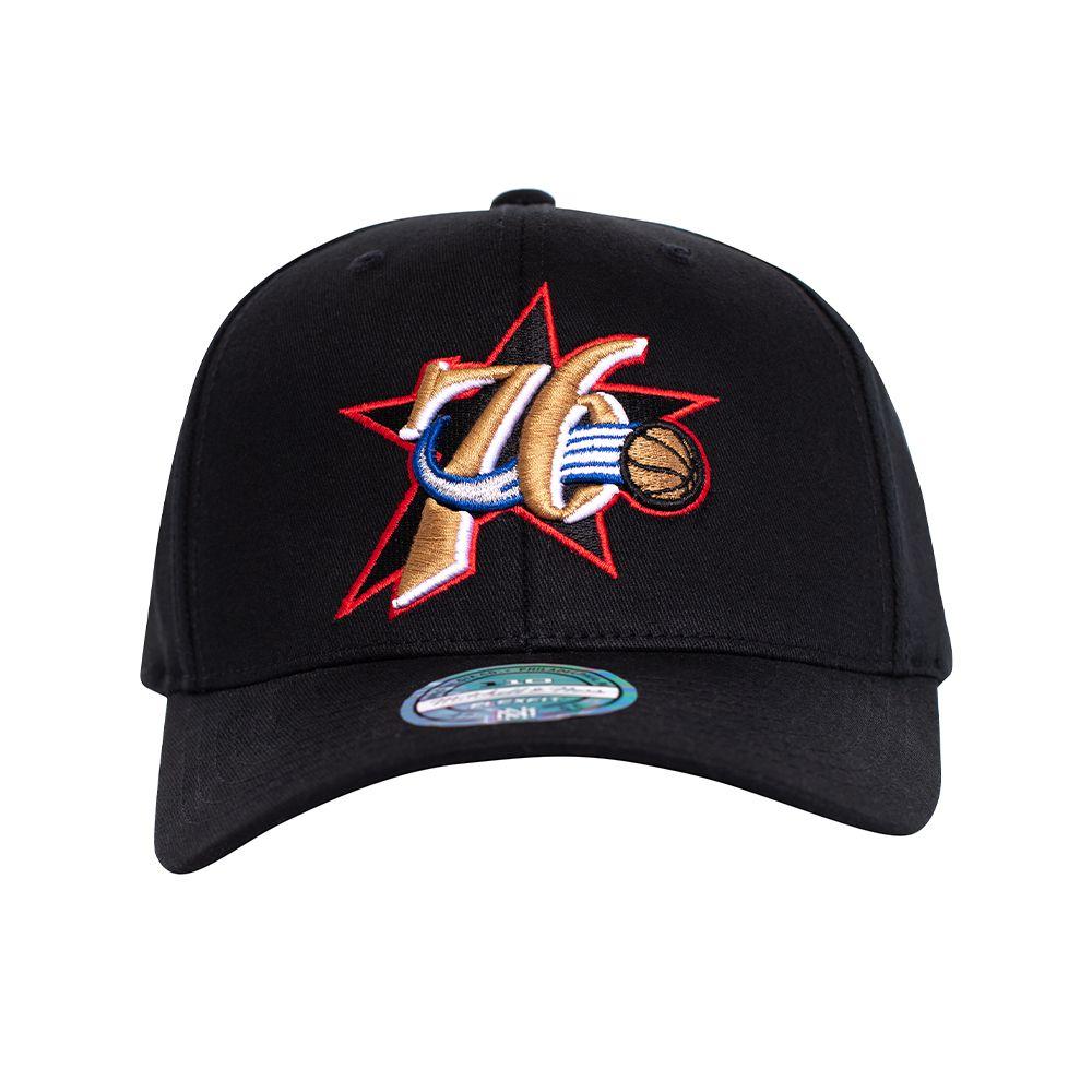 Gorro Nba Whc 76ers Visera Curva Negro Mitchell and Ness-0