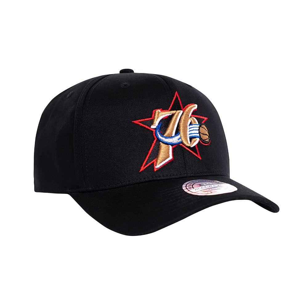 Gorro Nba Whc 76ers Visera Curva Negro Mitchell and Ness-2