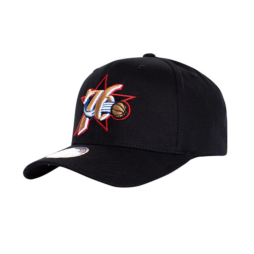 Gorro Nba Whc 76ers Visera Curva Negro Mitchell and Ness-3