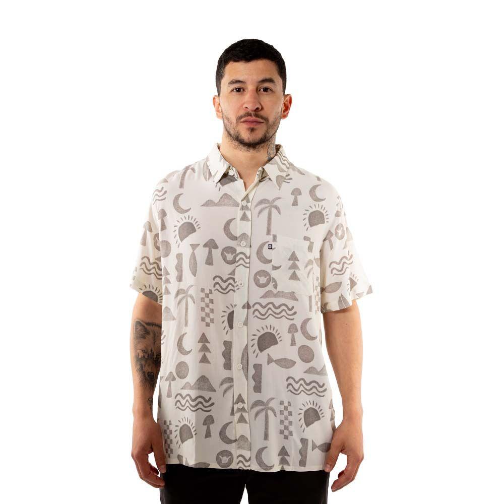 Camisa Guayabera Hombre Elements Beige Hang Loose-0