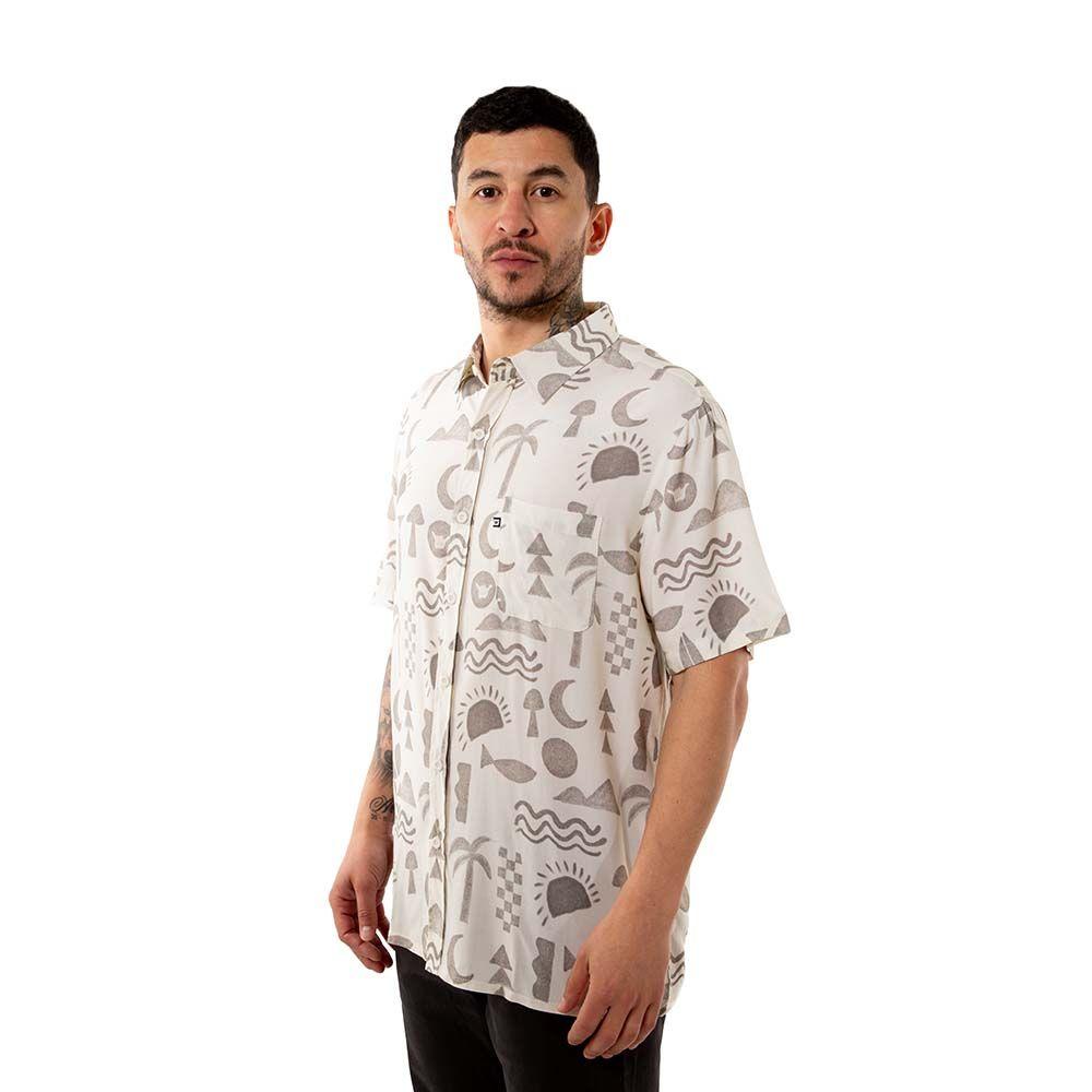 Camisa Guayabera Hombre Elements Beige Hang Loose-4