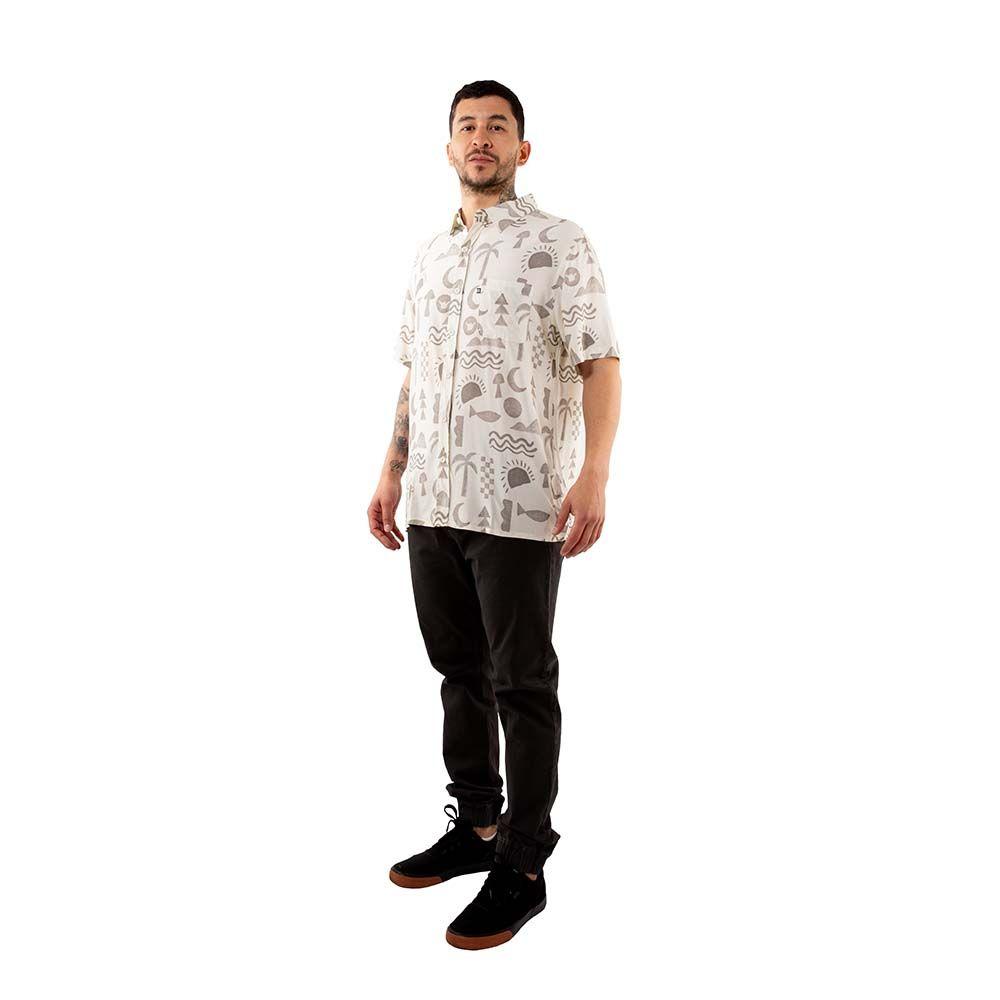 Camisa Guayabera Hombre Elements Beige Hang Loose-5