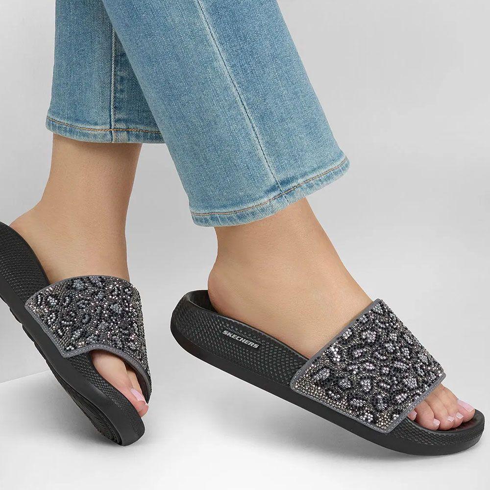 Sandalias Mujer Skechers Low Slider-Printlicious 186090-BKGY-5