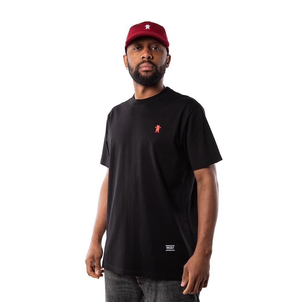 Polera Hombre Grizzly Griptape Embroidered OG Bear Negro Rojo-3