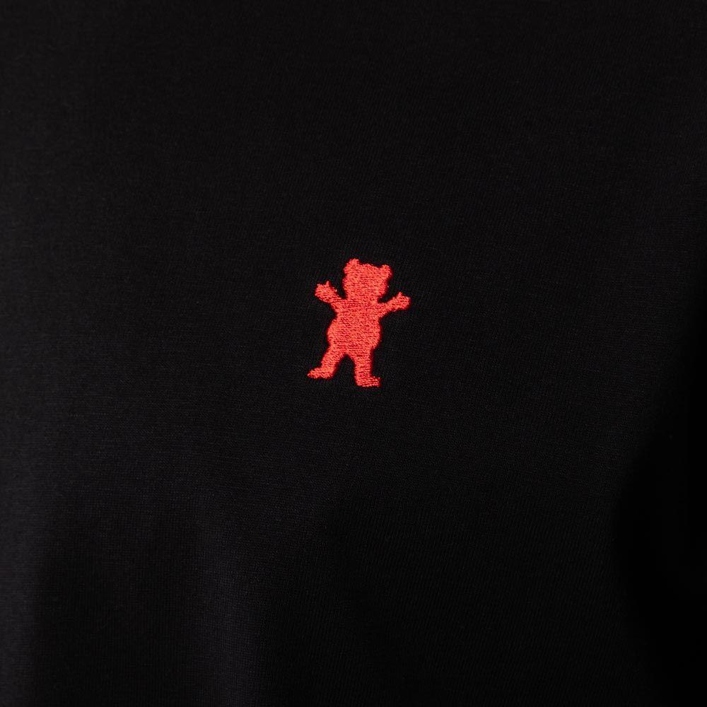Polera Hombre Grizzly Griptape Embroidered OG Bear Negro Rojo-4
