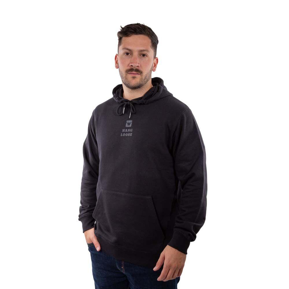 Poleron Hombre Hoodie Midlog Negro Hang Loose-6