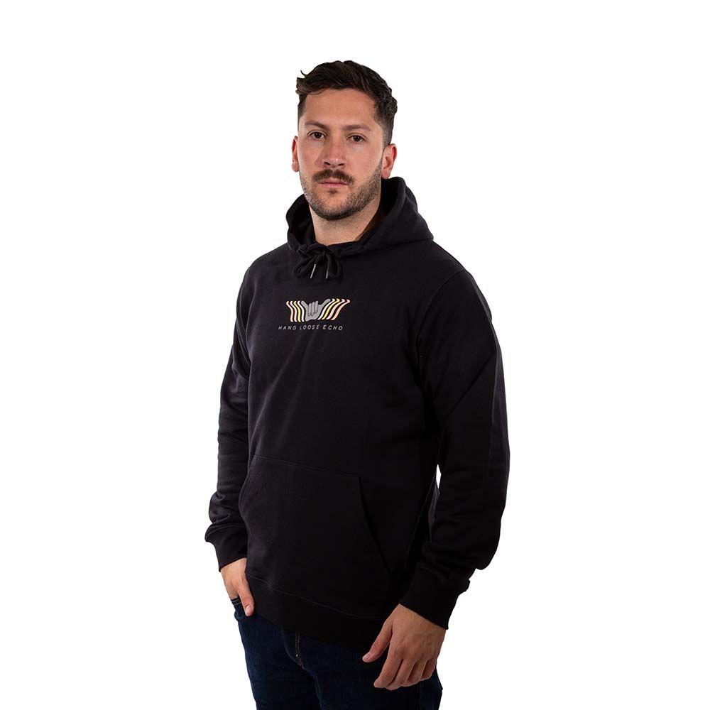 Poleron Hombre Hoodie Echo Negro Hang Loose-6