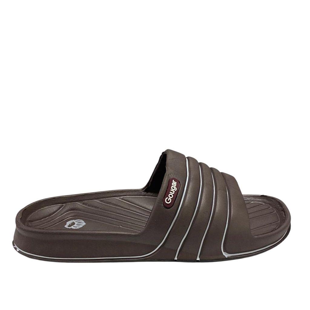 Sandalia Hombre Slip On Strips Marrón-0