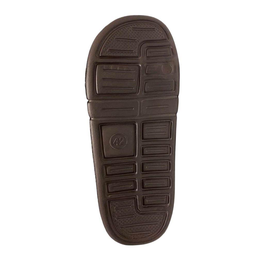 Sandalia Hombre Slip On Strips Marrón-4