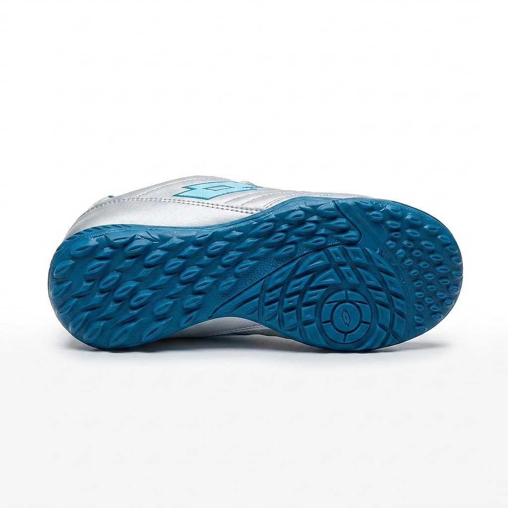Zapatilla Baby Fútbol Niño Lotto Stadio 705 TF JR Gris Celeste-3