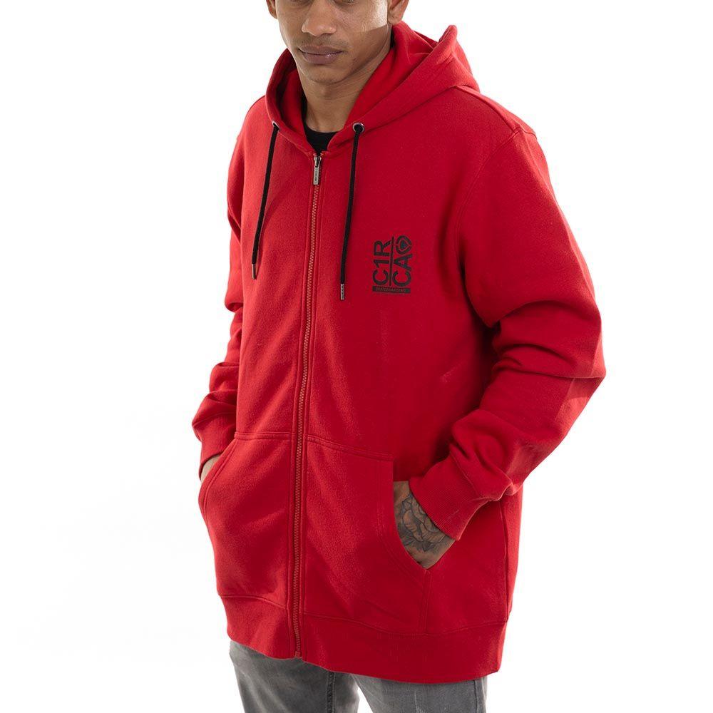 Polerón C1RCA Break Up Zip Oversize Rojo-2