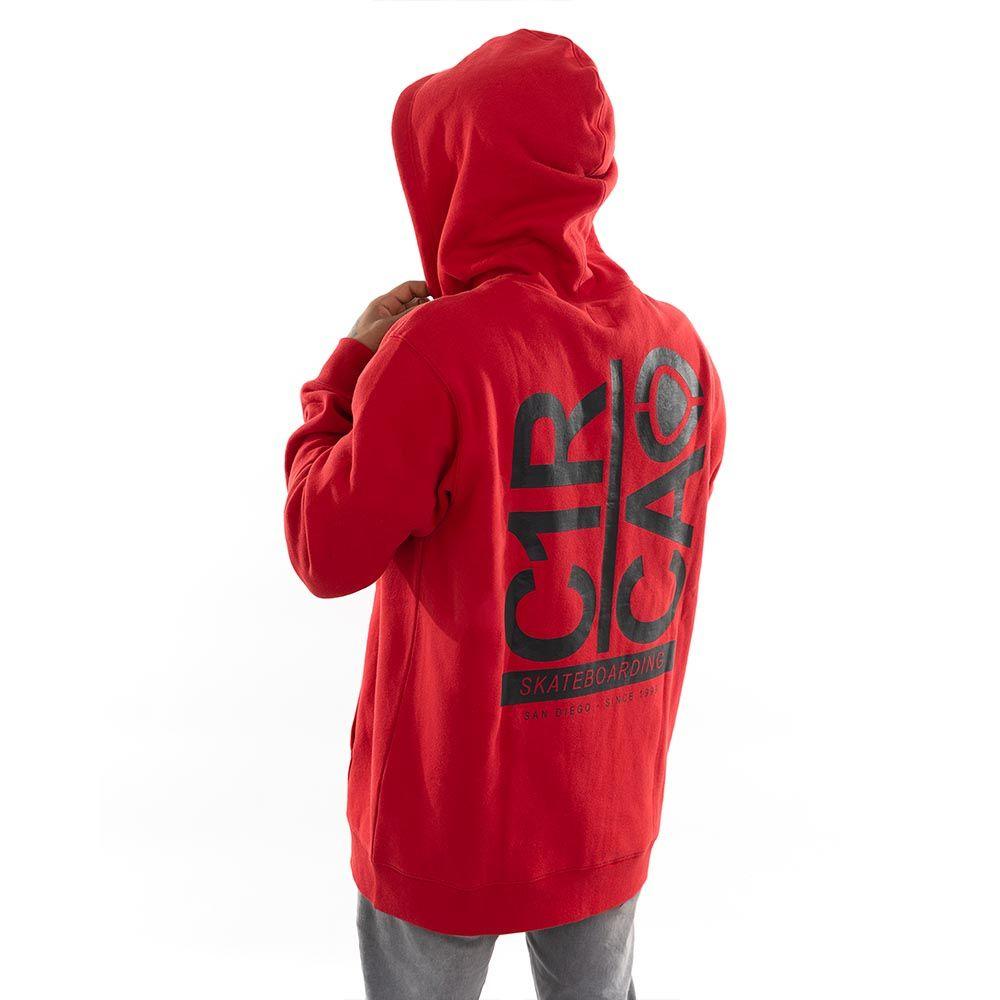 Polerón C1RCA Break Up Zip Oversize Rojo-3
