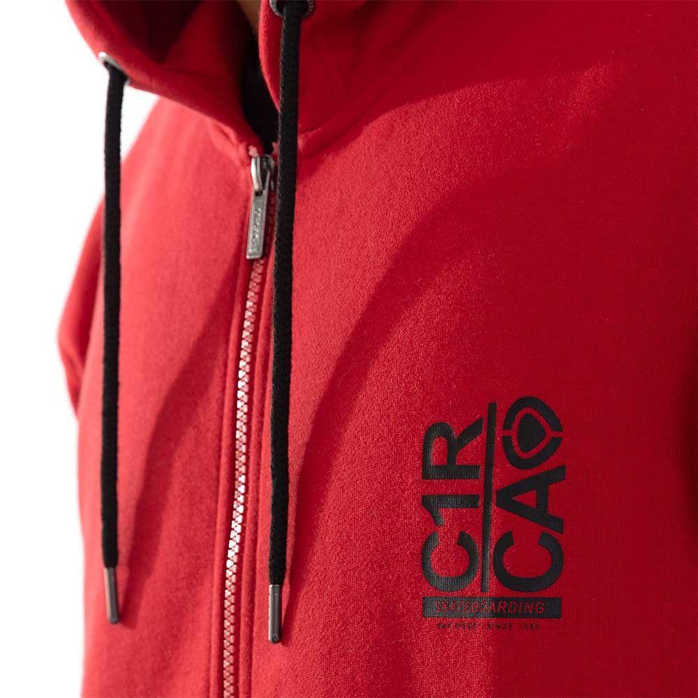 Polerón C1RCA Break Up Zip Oversize Rojo-4