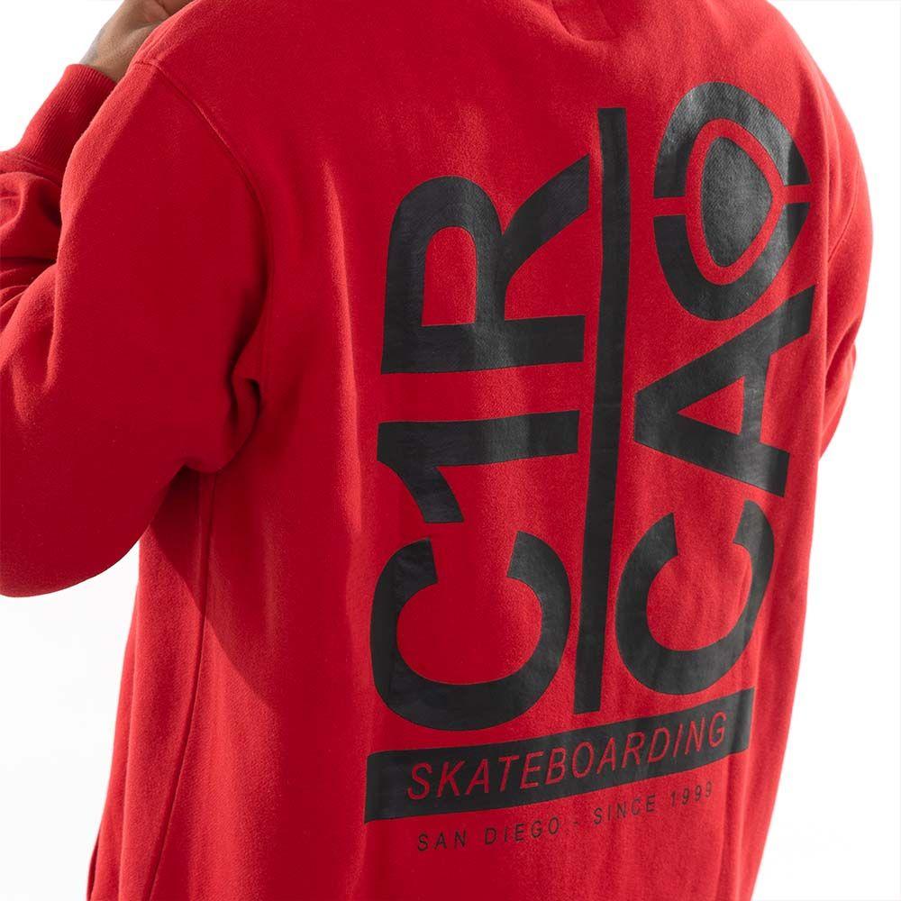 Polerón C1RCA Break Up Zip Oversize Rojo-5