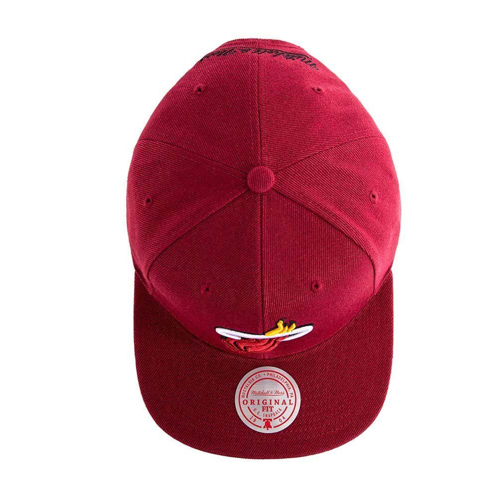 Gorro Miami Heat Burdeo Blanco Mitchell and Ness-2