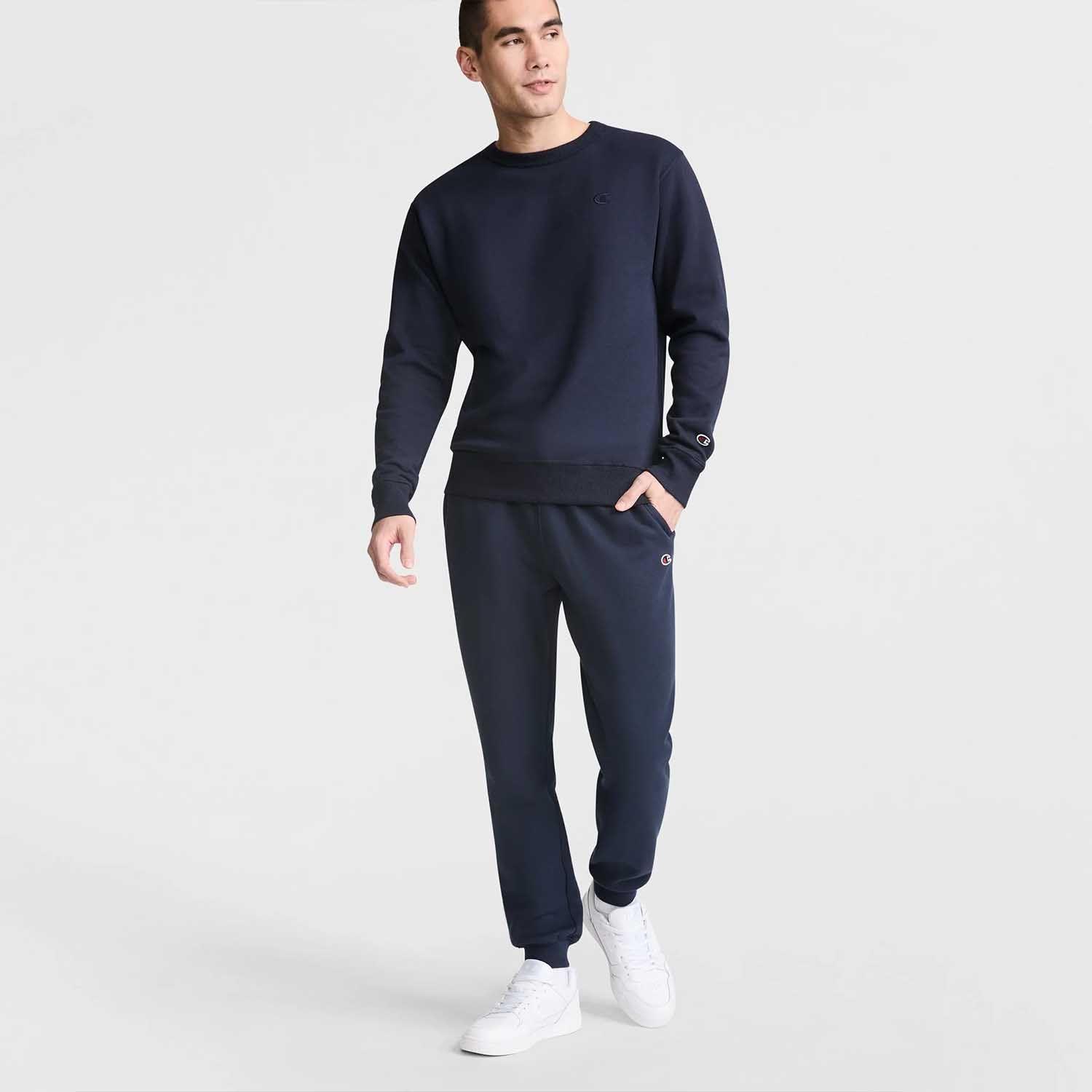 Poleron Hombre Champion Crew Fleece Azul-3