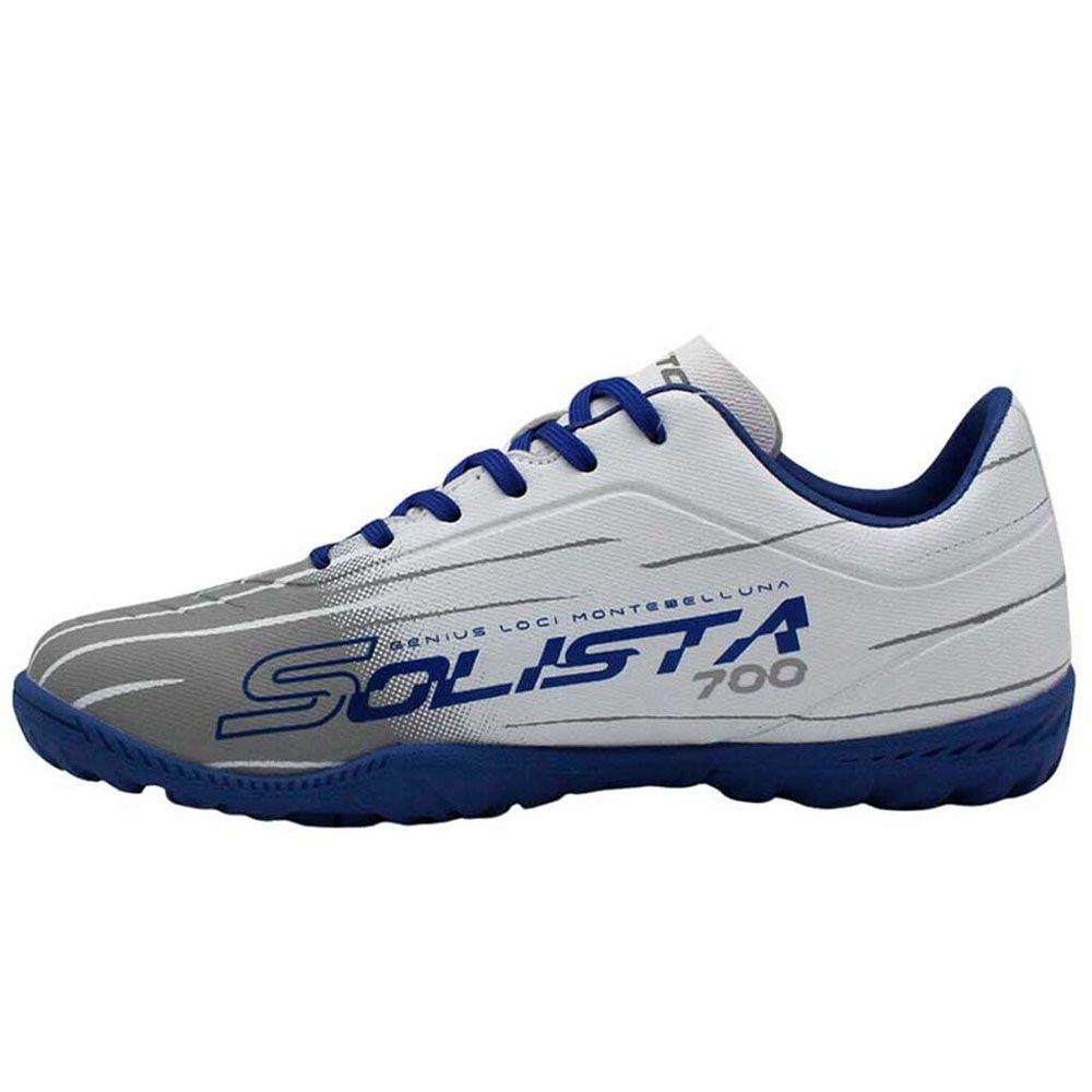 Zapato Baby Fútbol Niño Lotto Solista TF JR Blanco Gris-1