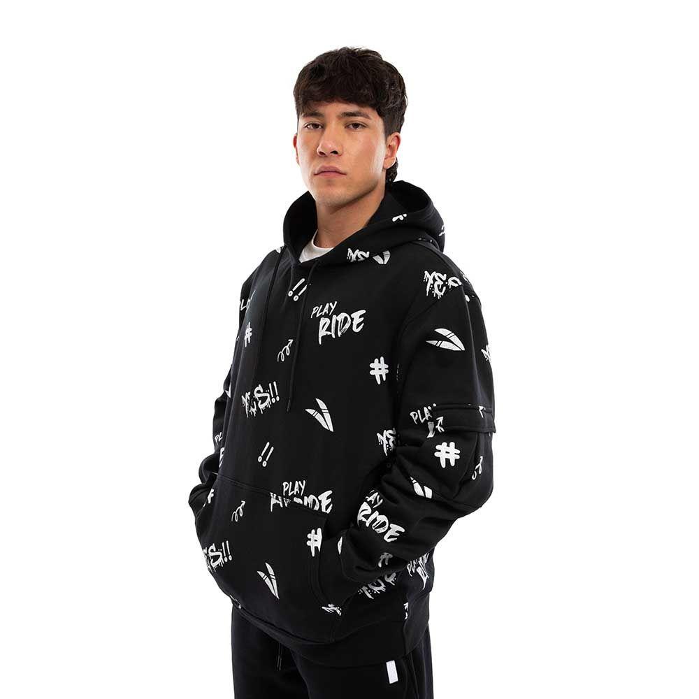 Polerón Cac1ke Hoodie Cargo Estampado Negro-3