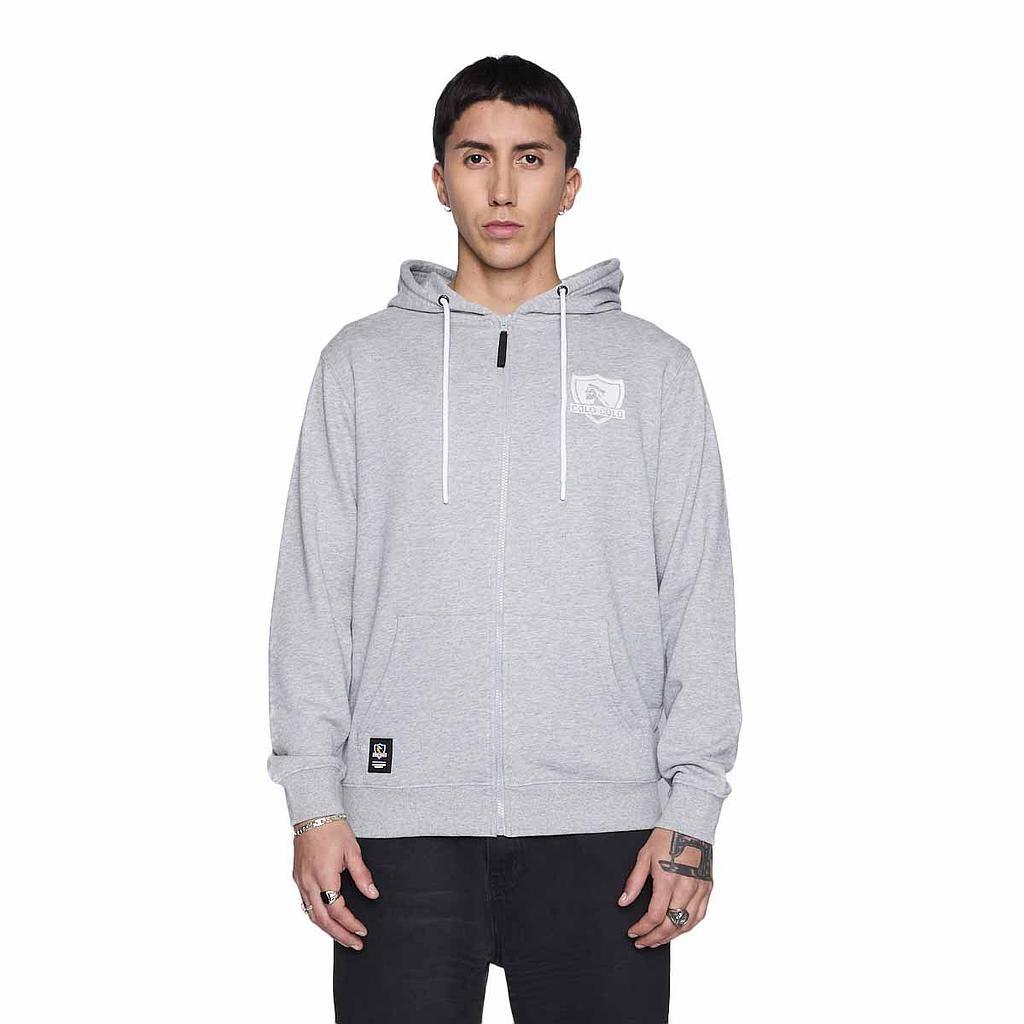 Polerón Colo Colo Urbano Hombre Full Zipper Gris-0