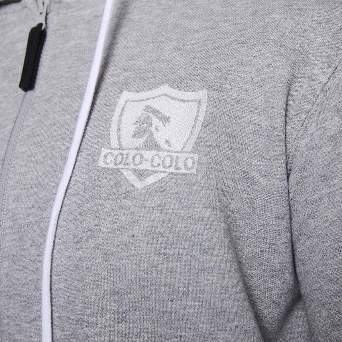 Polerón Colo Colo Urbano Hombre Full Zipper Gris-2