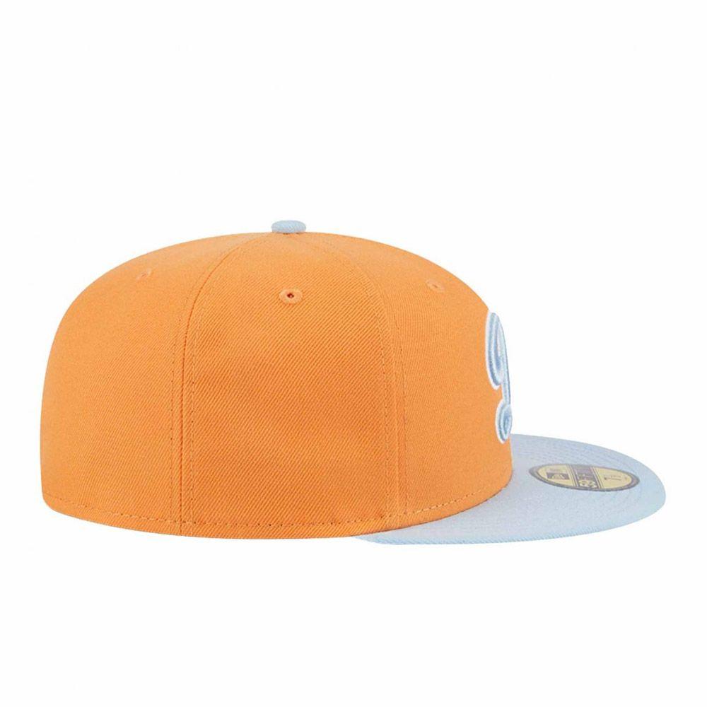 Jockey Gorra New Era 59fifty MLB LA Dodgers Color Pack Naranjo Cap-3