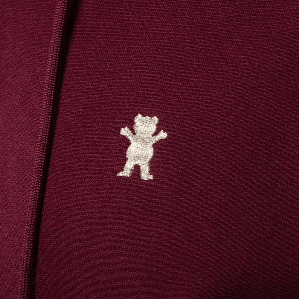 Polerón Full Zip Hombre Grizzly Griptape Embroidered OG Bear Burgundy-4