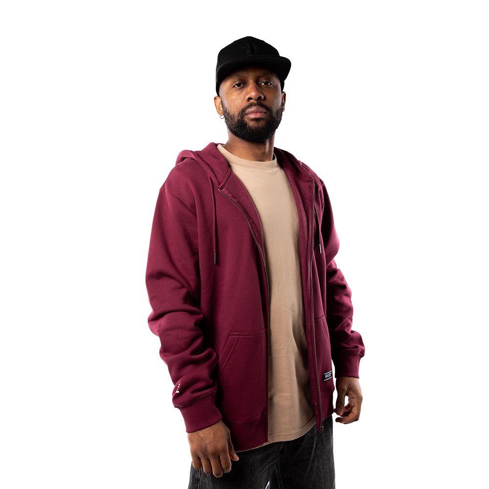 Polerón Full Zip Hombre Grizzly Griptape Embroidered OG Bear Burgundy-5