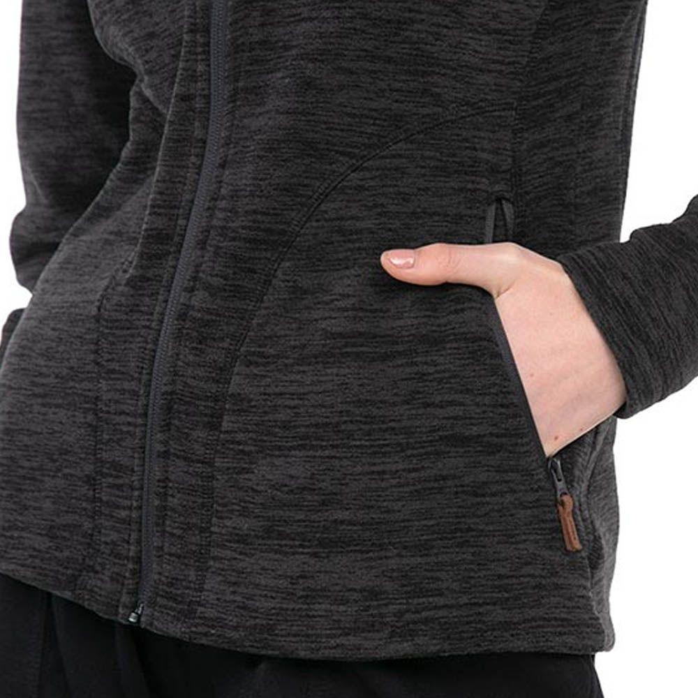 Polerón Polar Mujer HI-TEC Full Zipper Negro Melange-2
