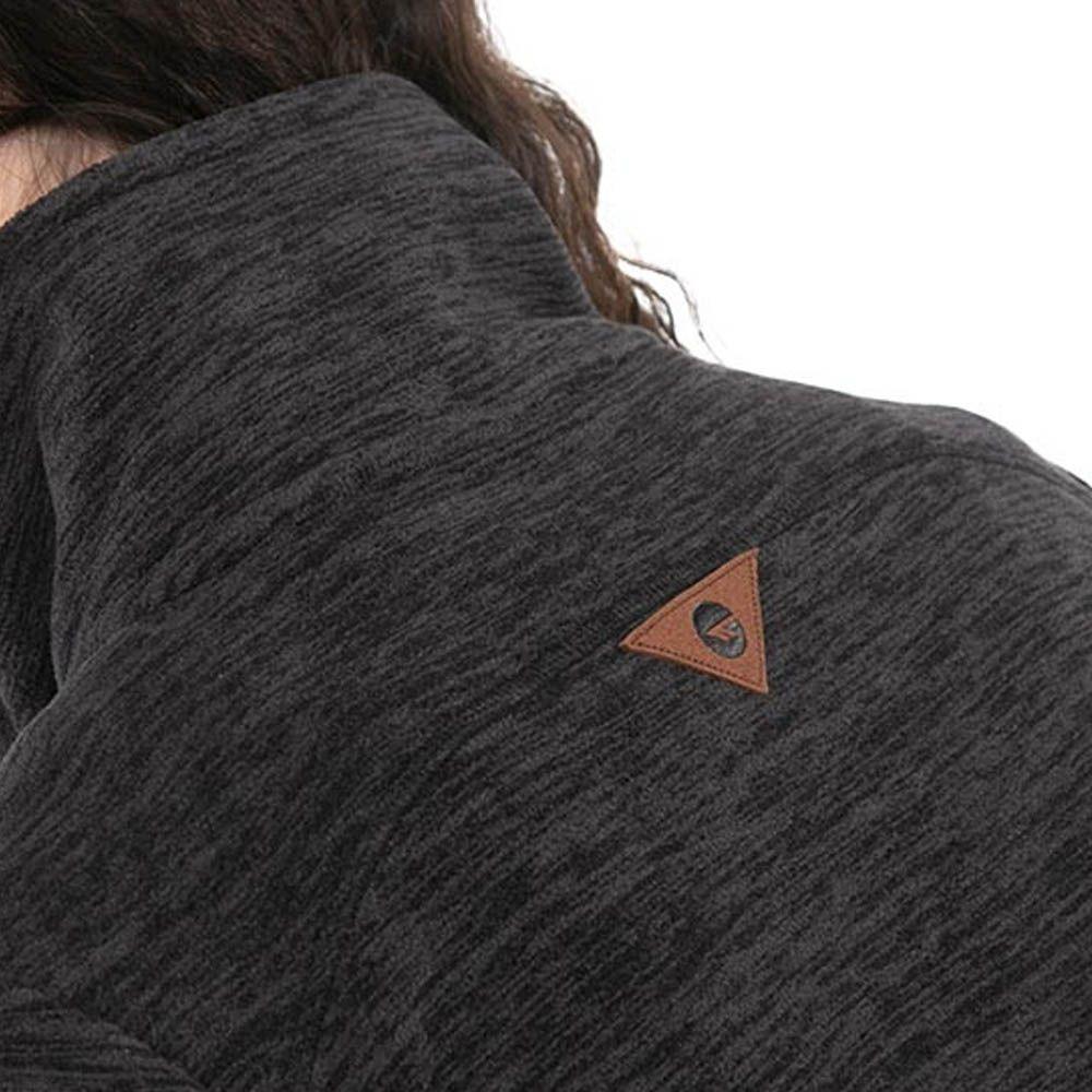 Polerón Polar Mujer HI-TEC Full Zipper Negro Melange-3