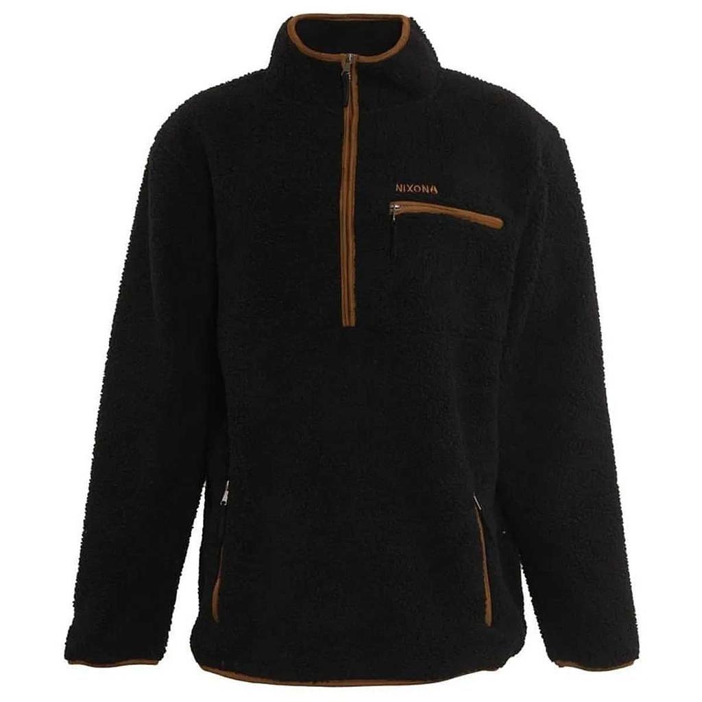 Polerón Hombre Nixon Sherpa Half Zip Negro Brown-0