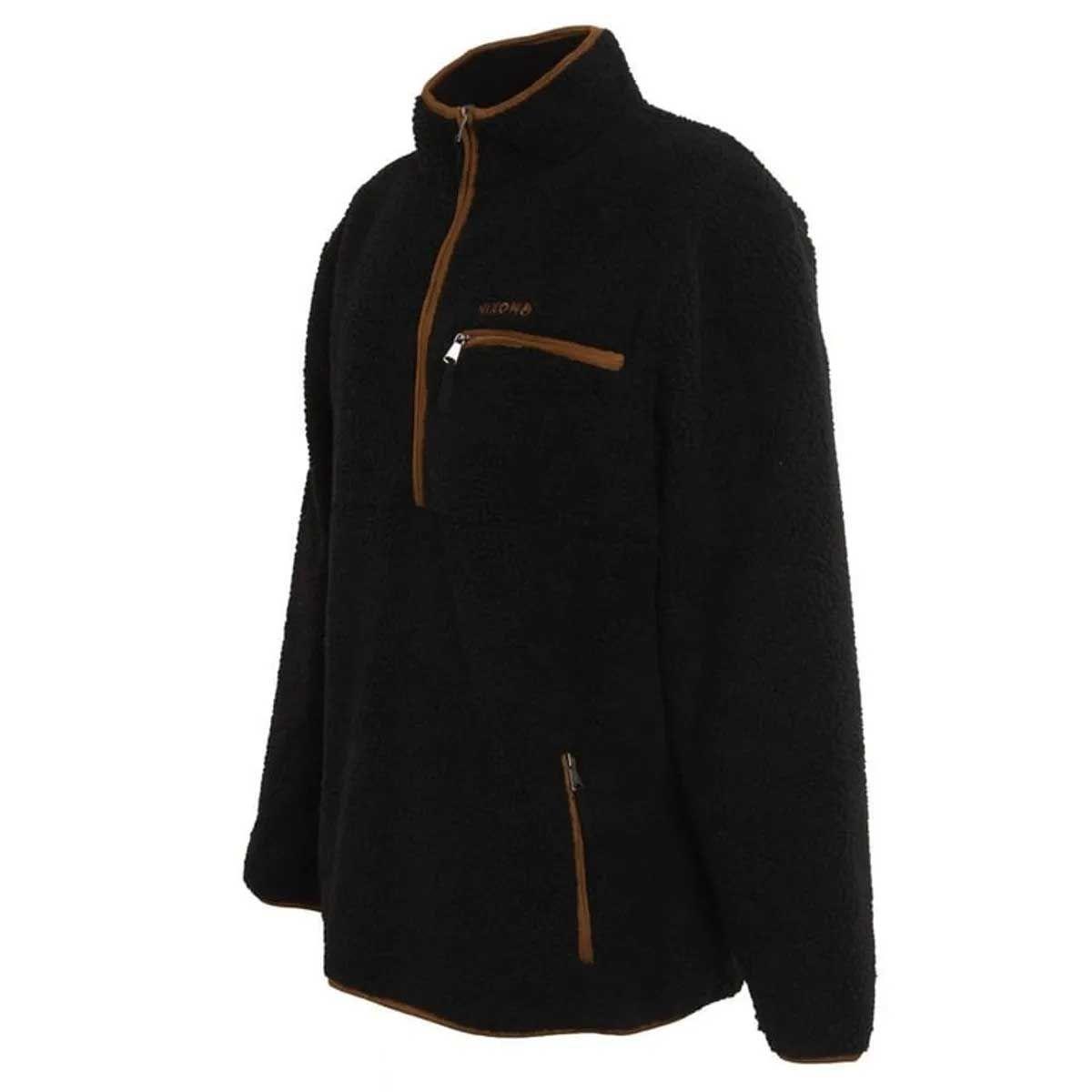 Polerón Hombre Nixon Sherpa Half Zip Negro Brown-1