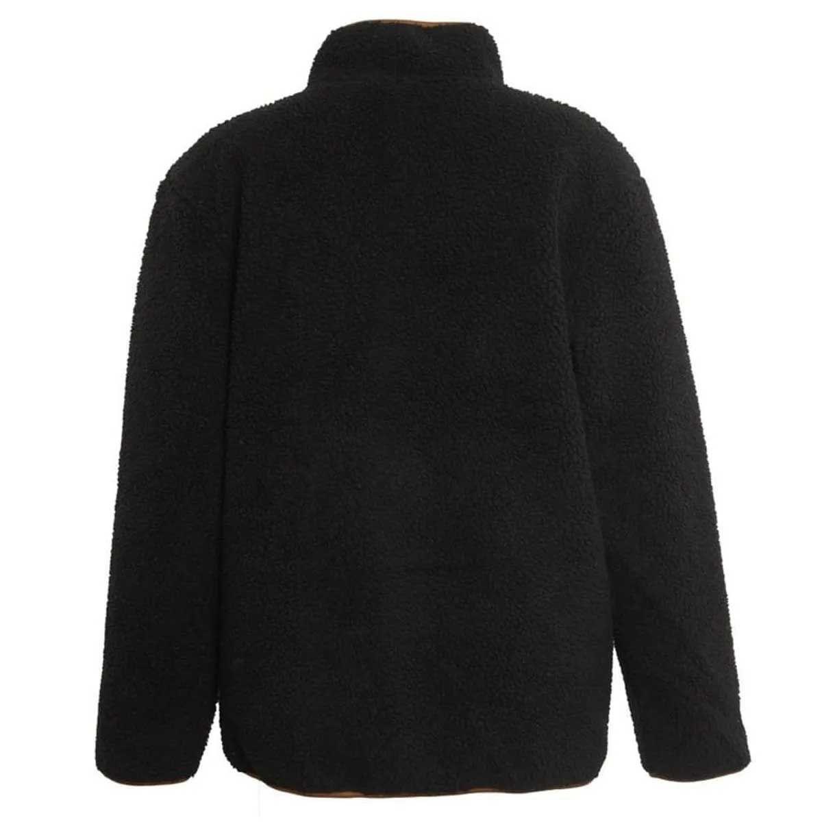 Polerón Hombre Nixon Sherpa Half Zip Negro Brown-2