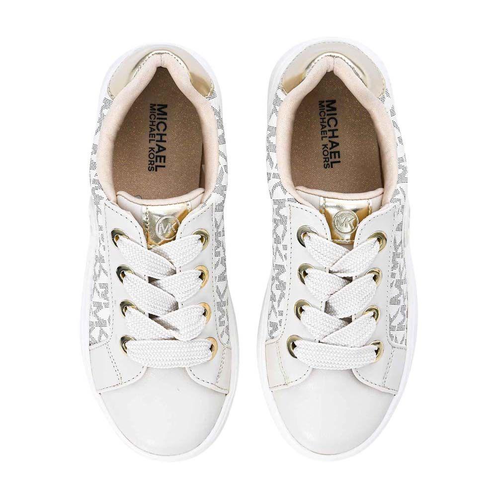 Zapatilla Mujer Michael Kors Jordana Audrey White Gold Originales-4