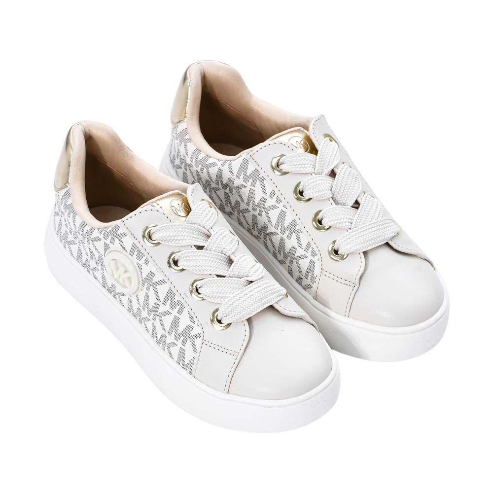 Zapatilla Mujer Michael Kors Jordana Audrey White Gold Originales-5