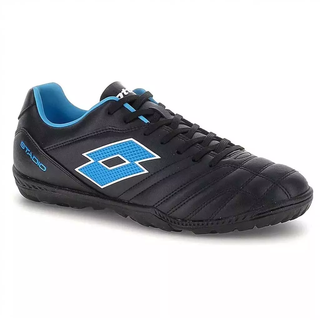 Zapato Baby Fútbol Juvenil Lotto Stadio 705 TF JR Negro Celeste-2