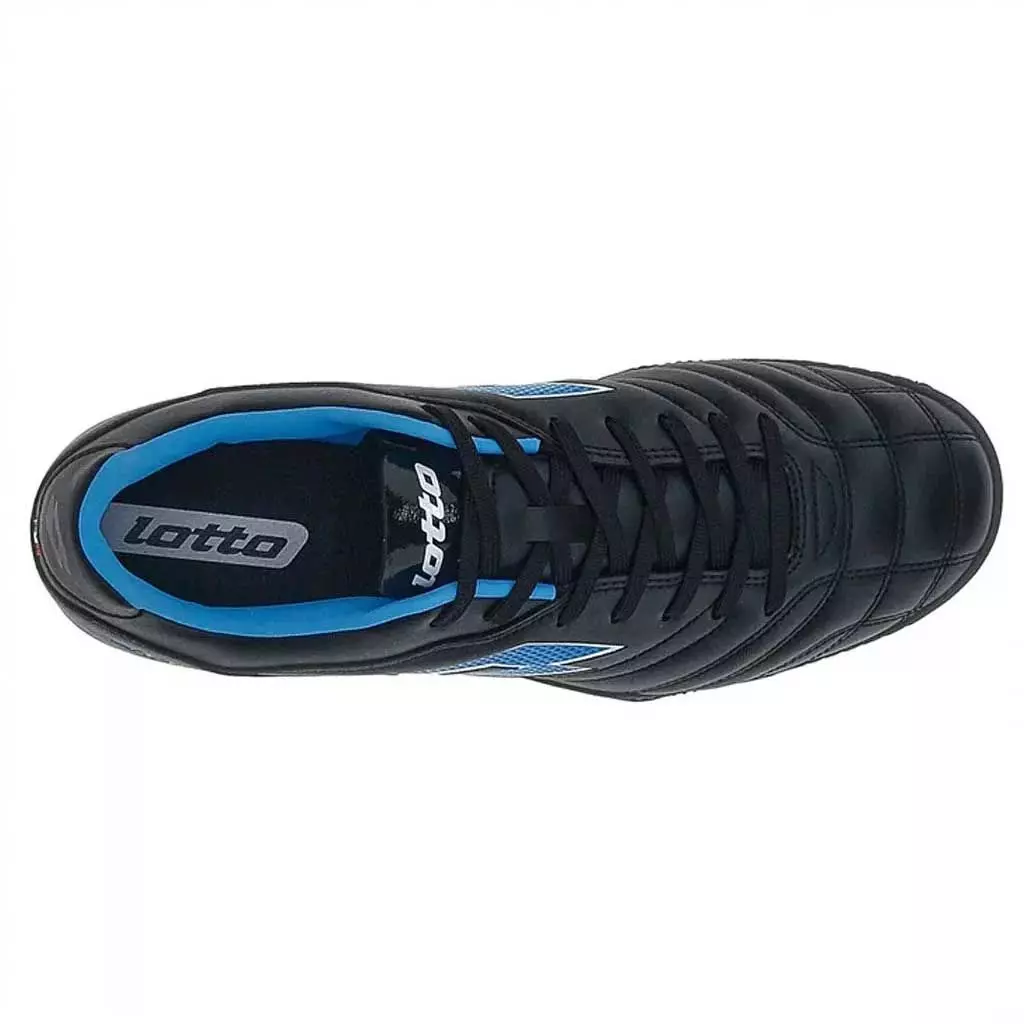 Zapato Baby Fútbol Juvenil Lotto Stadio 705 TF JR Negro Celeste-3