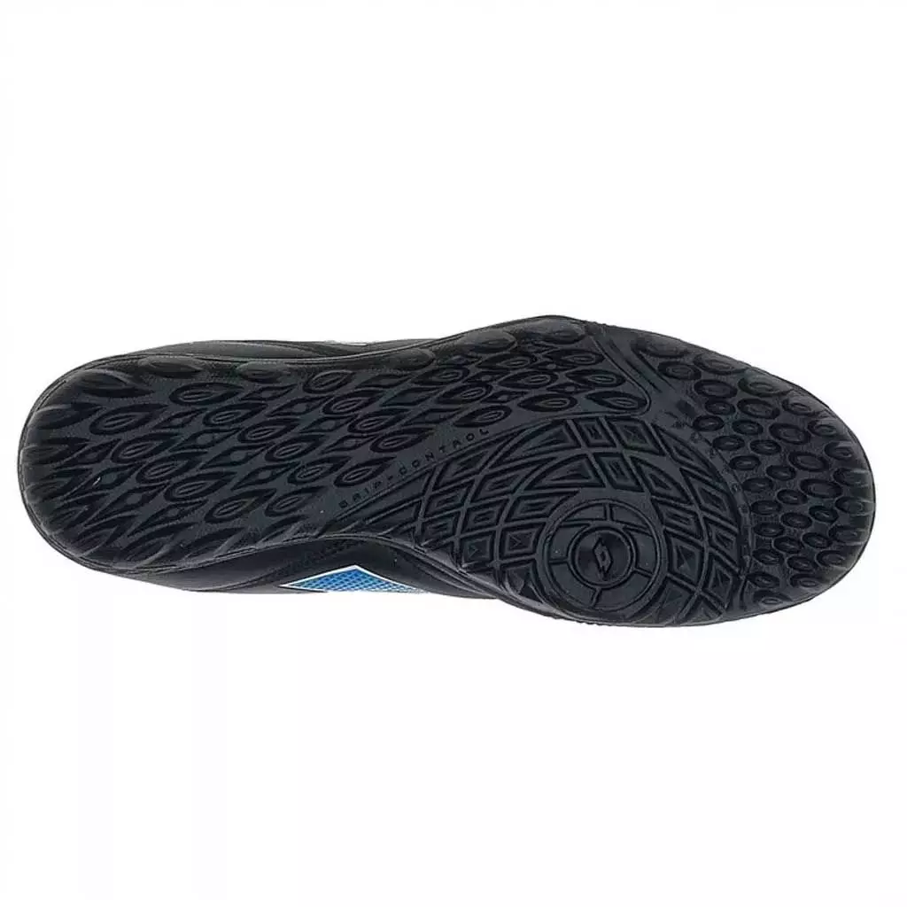 Zapato Baby Fútbol Juvenil Lotto Stadio 705 TF JR Negro Celeste-4