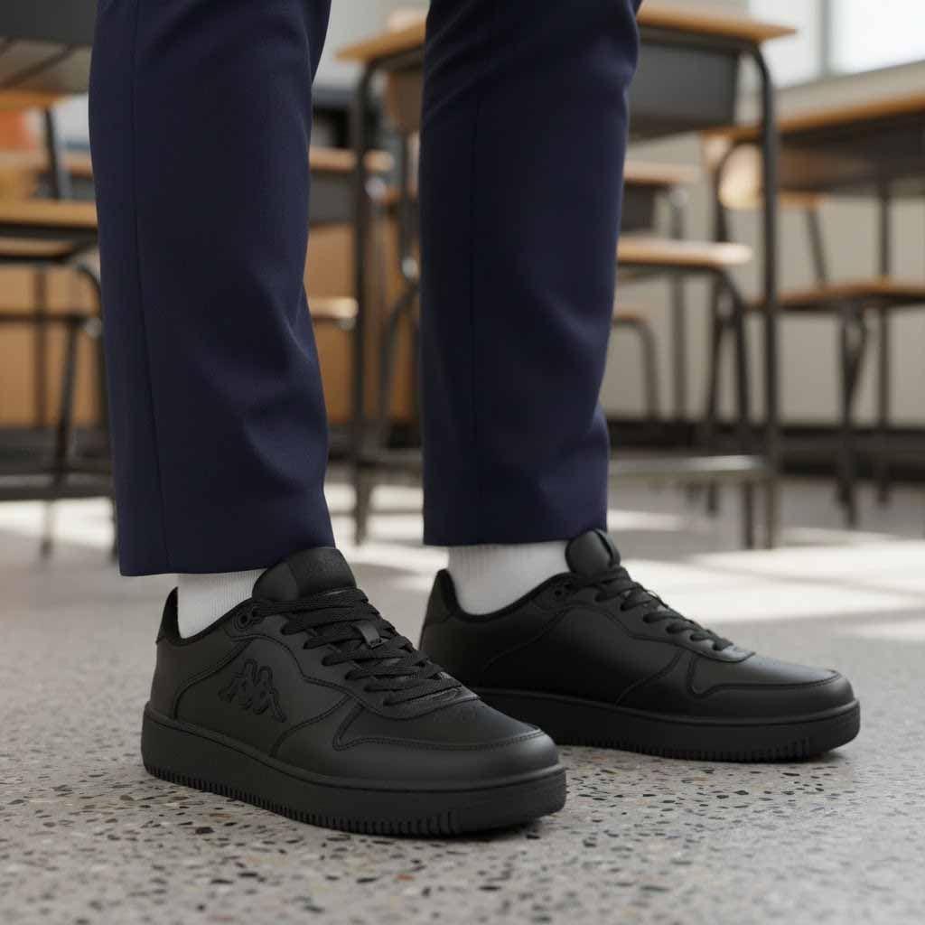 Zapatillas Escolares Negras Juveniles Kappa Logo Maserta Charc-1